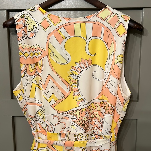 ModCloth Yellow Fits of Bliss Maxi Wrap Dress Retro Printed Size XL - Picture 10 of 12